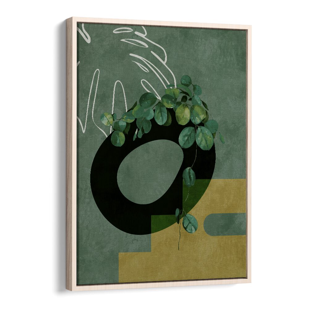 leaves more iv greenery by ana rut bre botanical art prints in Oak Wood Floater Frame