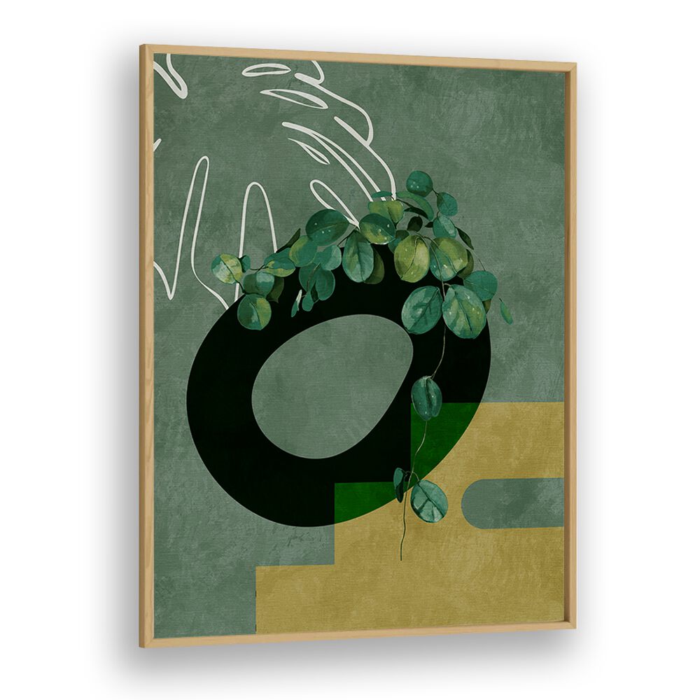 leaves more iv greenery by ana rut bre botanical art prints in Oak Wood Plain Frame