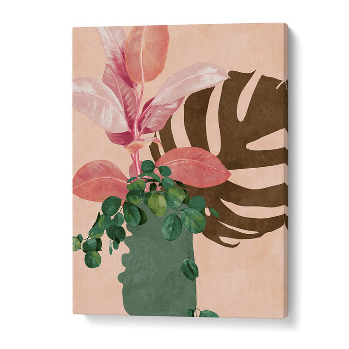 leaves more vi pink by ana rut bre botanical art prints in Gallery Wrap