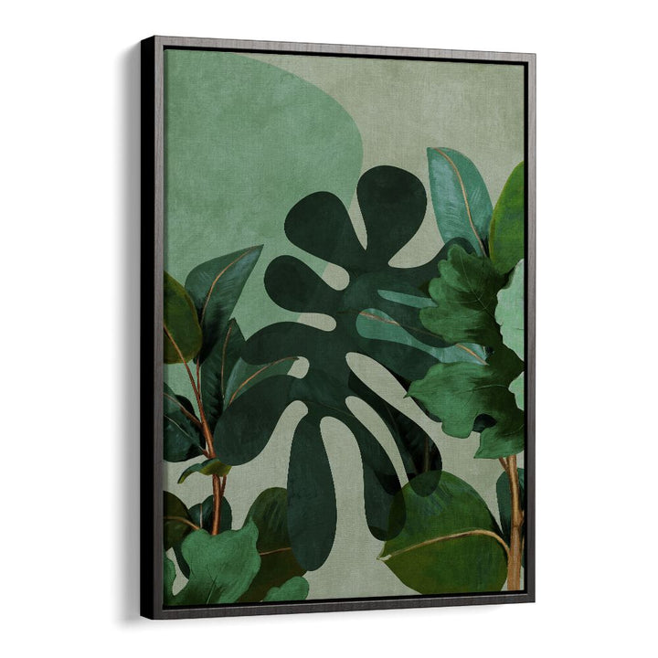 leaves more viii kopie by ana rut bre botanical art prints in Black Floater Frame