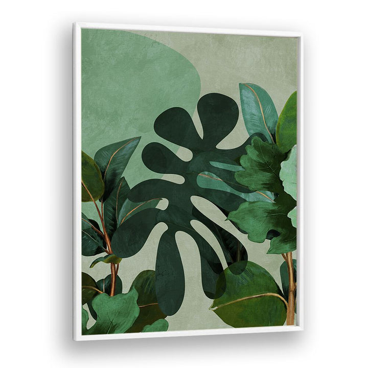 leaves more viii kopie by ana rut bre botanical art prints in White Plain Frame