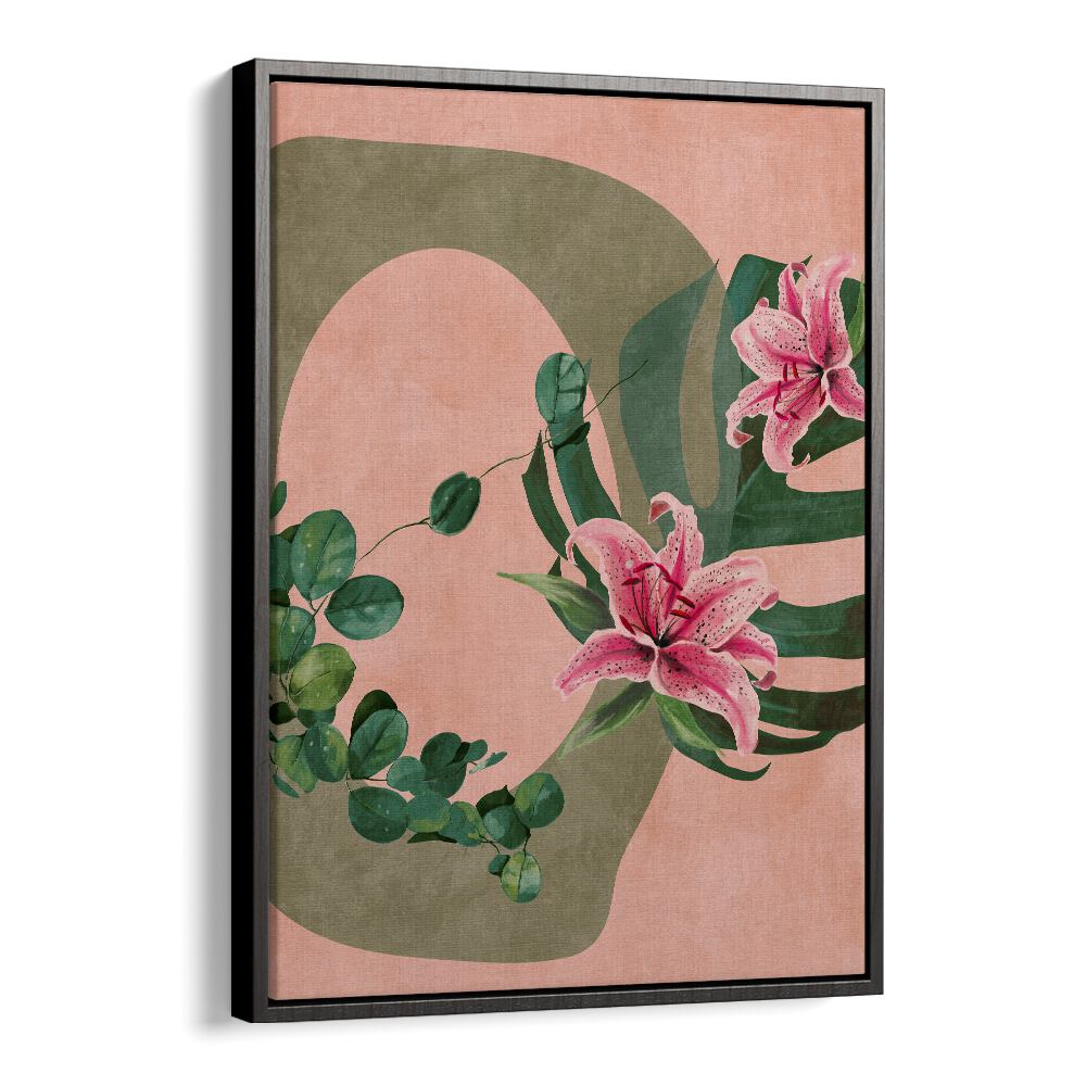 leaves more xi-kopie by ana rut bre botanical art prints in Black Floater Frame