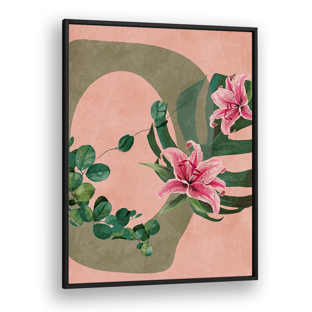 leaves more xi-kopie by ana rut bre botanical art prints in Black Plain Frame