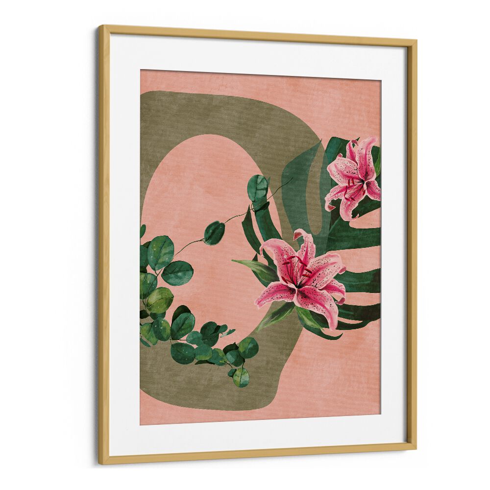 leaves more xi-kopie by ana rut bre botanical art prints in Oak Wood Frame With Mount