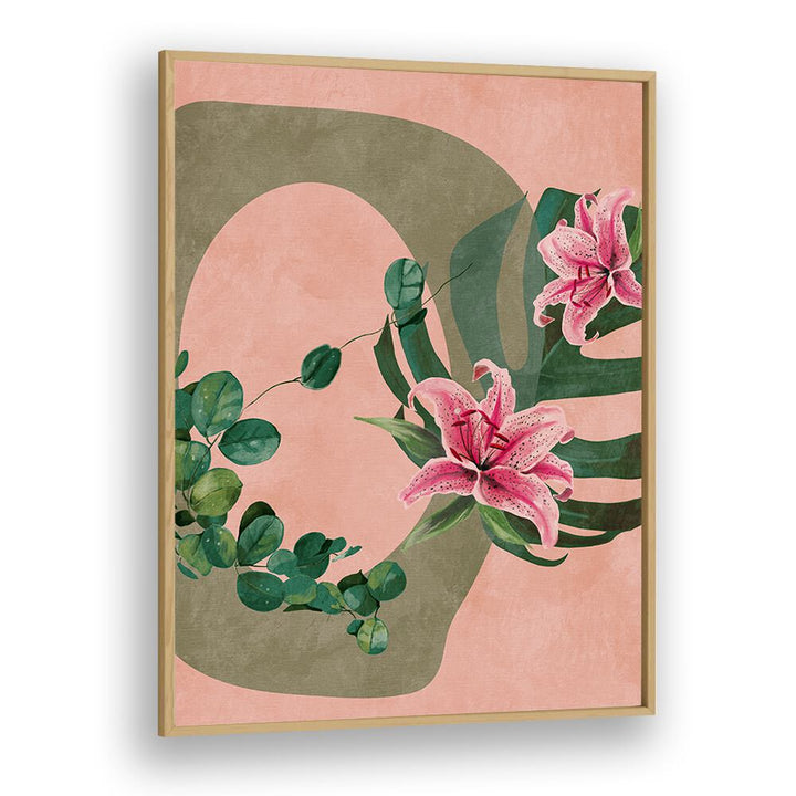 leaves more xi-kopie by ana rut bre botanical art prints in Oak Wood Plain Frame