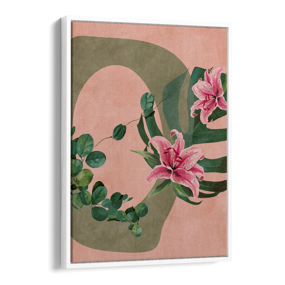 leaves more xi-kopie by ana rut bre botanical art prints in White Floater Frame