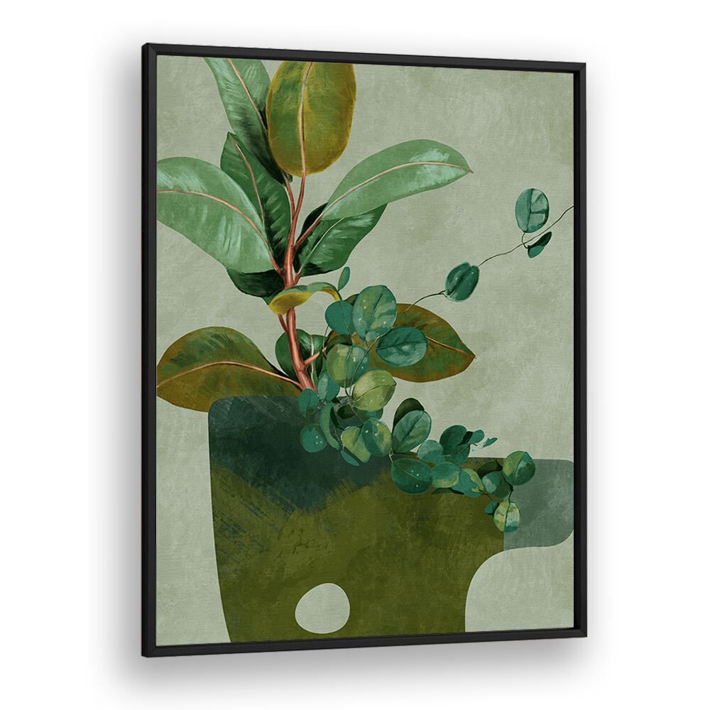 leaves more xii by ana rut bre botanical art prints in Black Plain Frame