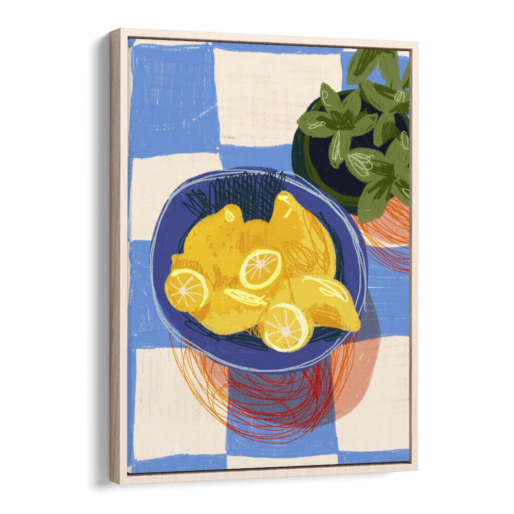 lemonade by gigi rosado kitchen posters kitchen art prints in Oak Wood Floater Frame