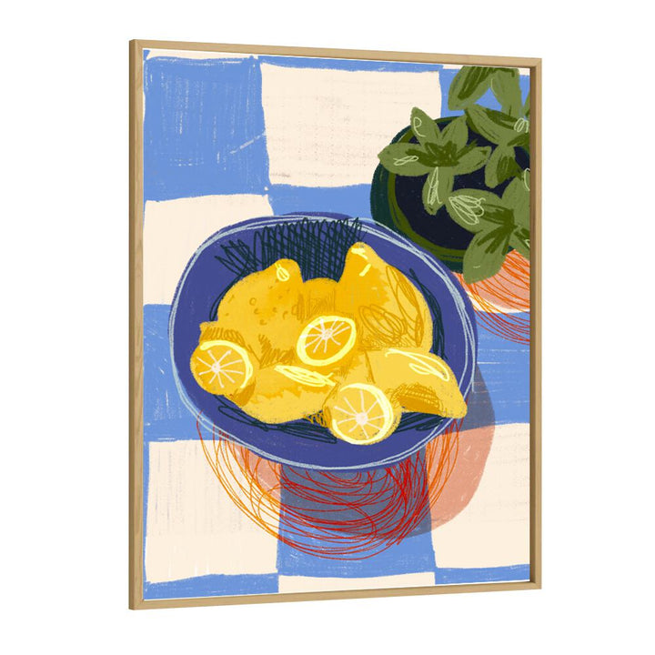 lemonade by gigi rosado kitchen posters kitchen art prints in Oak Wood Plain Frame