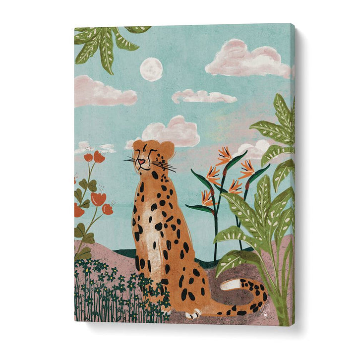 leopard in jungle wildlife paintings in Gallery Wrap