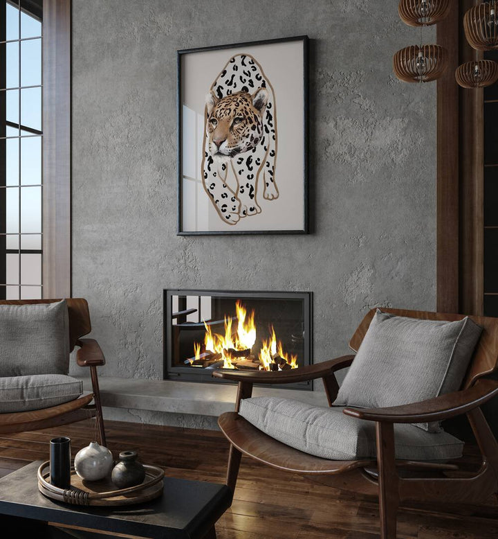 leopardo no.i by gabriella roberg wildlife paintings wildlife posters Artwork V placed on a wall