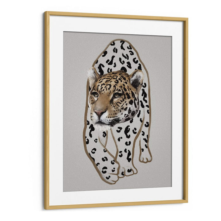 leopardo no.i by gabriella roberg wildlife paintings wildlife posters in Oak Wood Frame With Mount