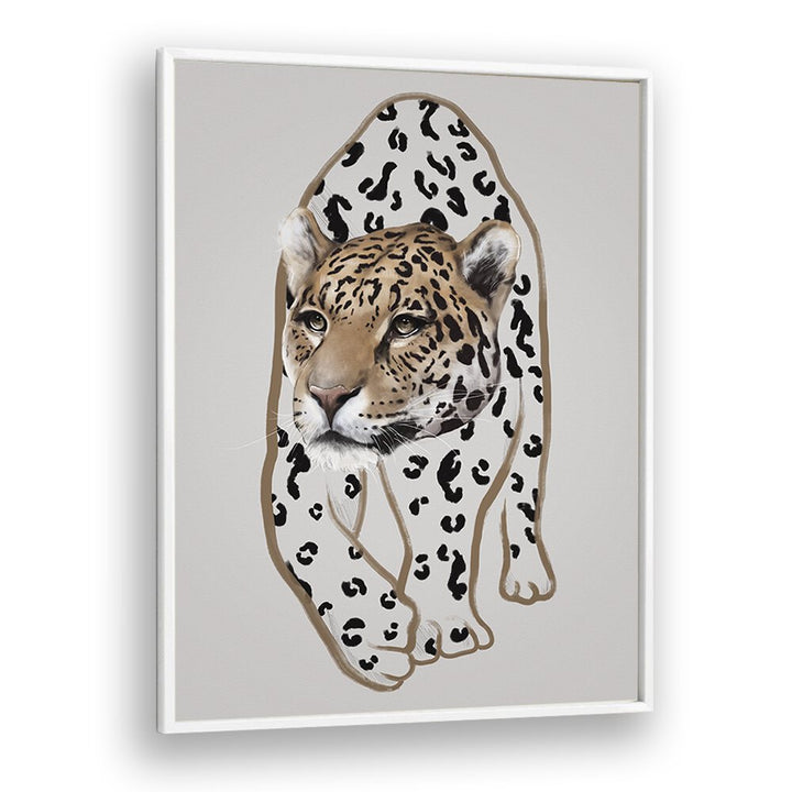 leopardo no.i by gabriella roberg wildlife paintings wildlife posters in White Plain Frame