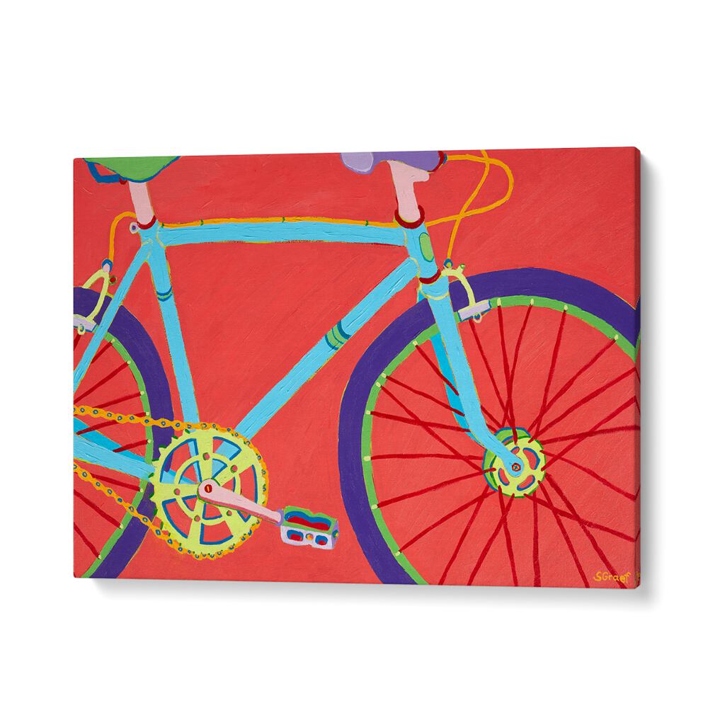 let's go for a bike ride landscape art prints in Gallery Wrap