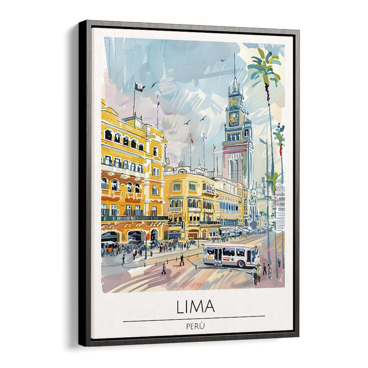 lima-peru travel posters in Black Floater Frame