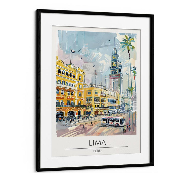 lima-peru travel posters in Black Frame With Mount