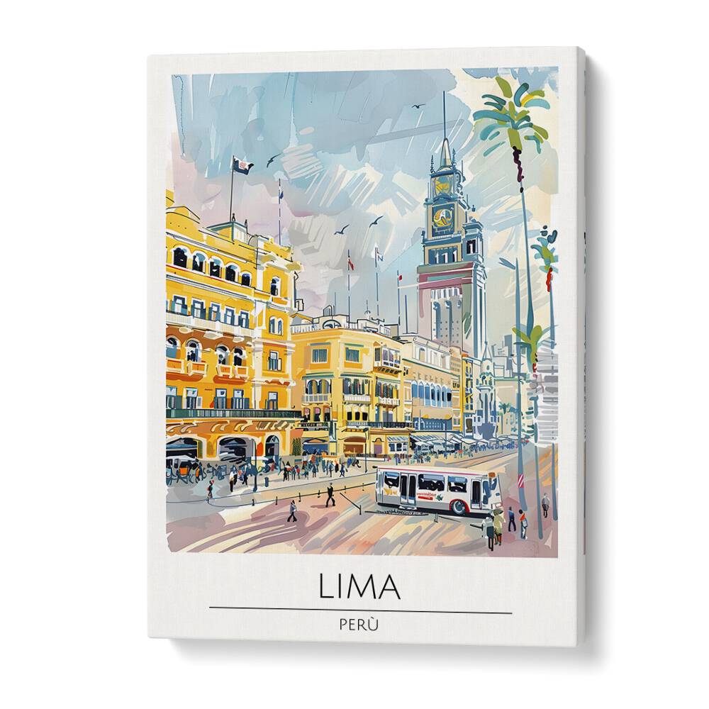 lima-peru travel posters in Gallery Wrap