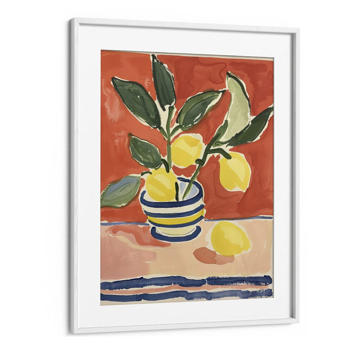 lime electric wall art prints in White Frame With Mount