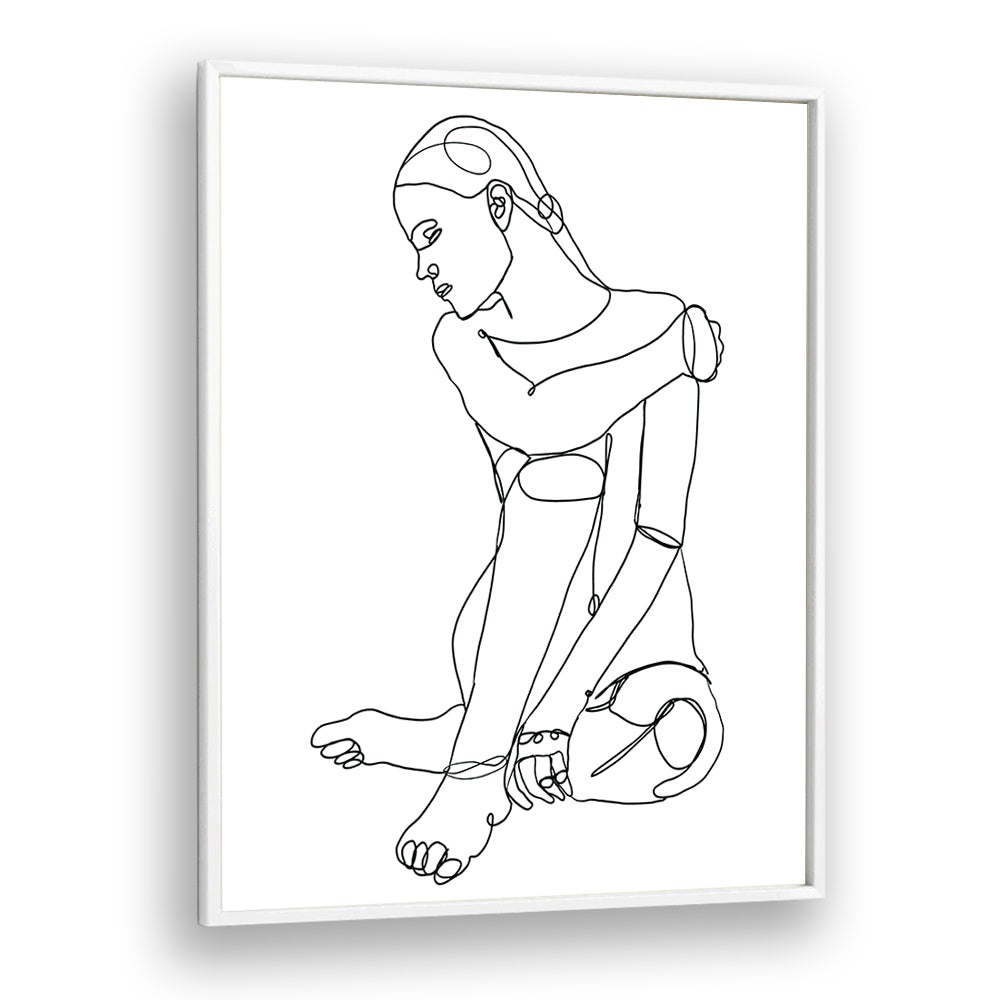 line drawing of woman ii women illustration paintings in White Plain Frame