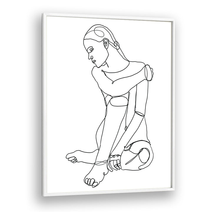 line drawing of woman ii women illustration paintings in White Plain Frame