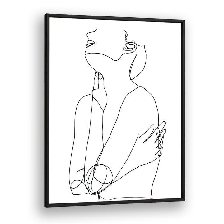 line drawing of woman iii women illustration paintings in Black Plain Frame