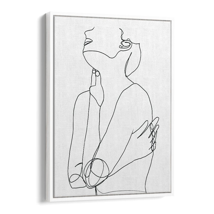 line drawing of woman iii women illustration paintings in White Floater Frame