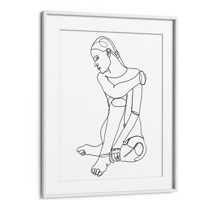 line drawing of woman iiwomen illustration paintings in White Frame With Mount