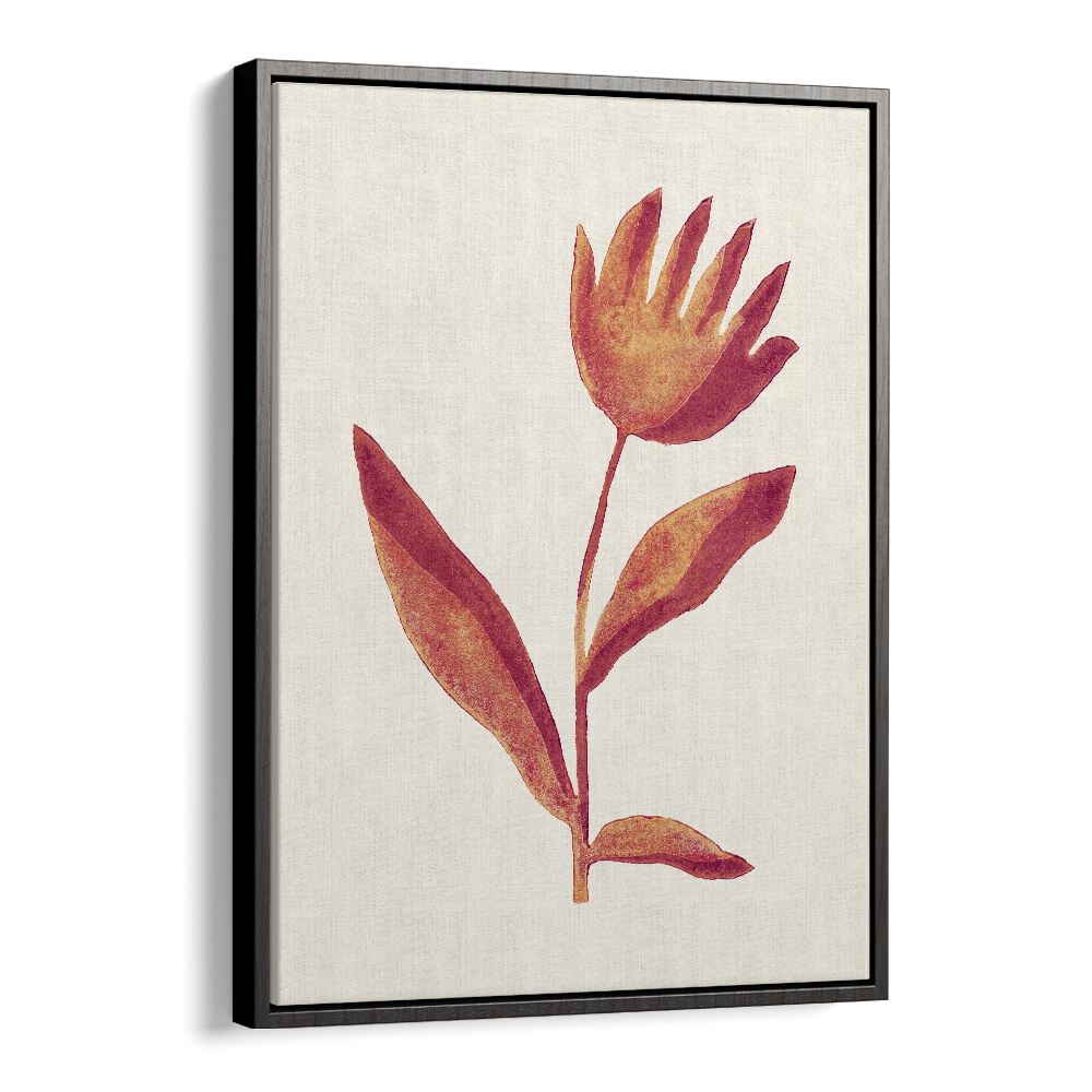 linocut flower viva magenta by alisa galitsyna botanical art prints in Black Floater Frame