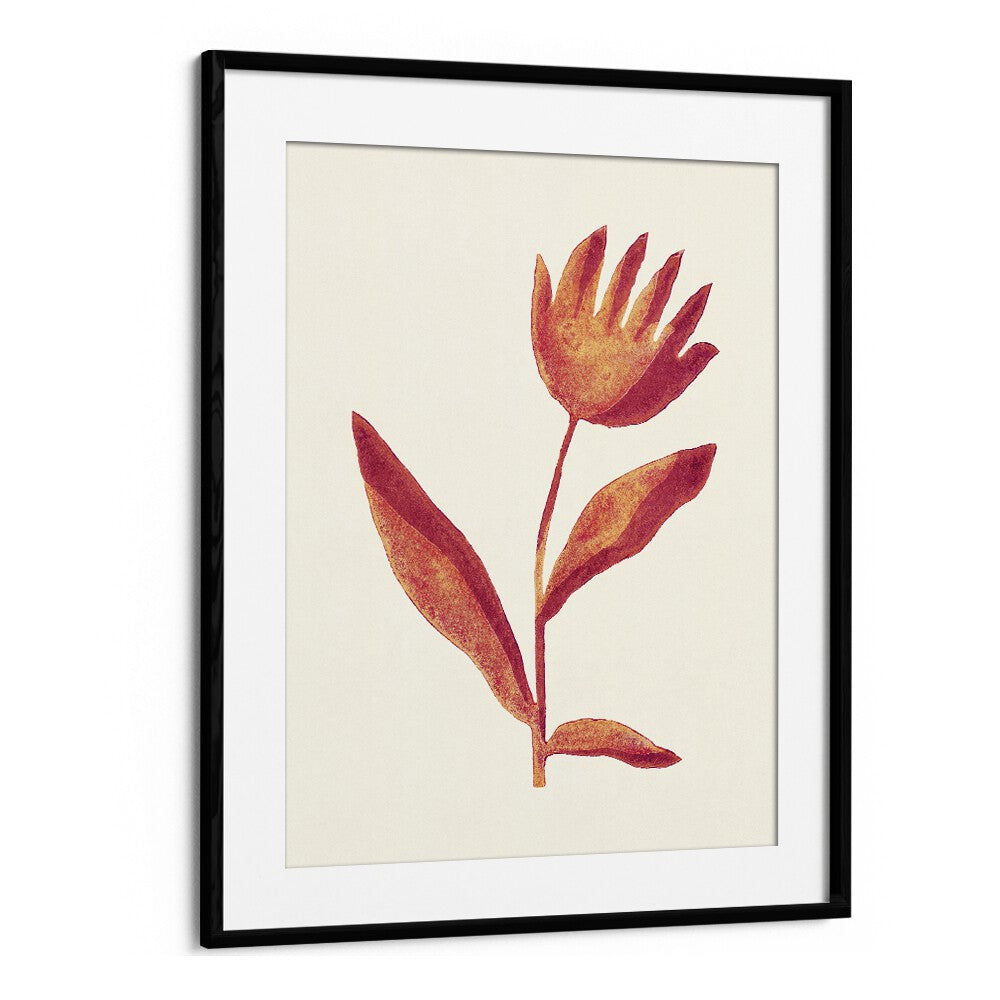 linocut flower viva magenta by alisa galitsyna botanical art prints in Black Frame With Mount