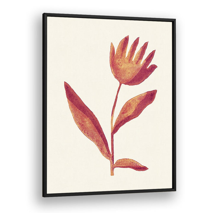 linocut flower viva magenta by alisa galitsyna botanical art prints in Black Plain Frame