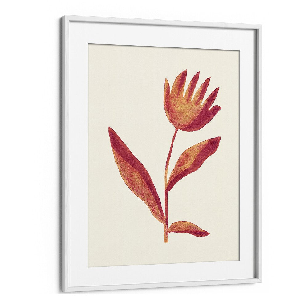 linocut flower viva magenta by alisa galitsyna botanical art prints in White Frame With Mount