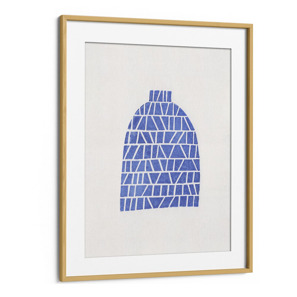 linocut vase V by alisa galitsyna geometric art prints geometric paintings in Oak Wood Frame With Mount