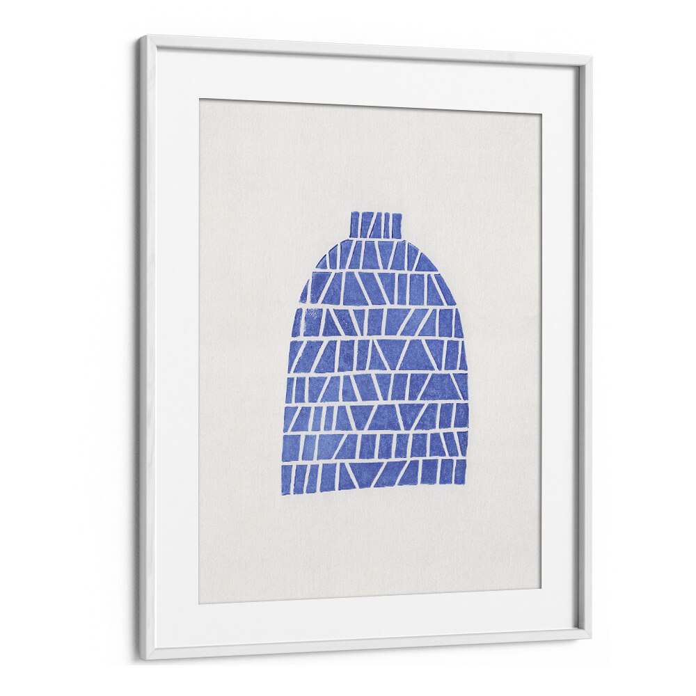 linocut vase V by alisa galitsyna geometric art prints geometric paintings in White Frame With Mount