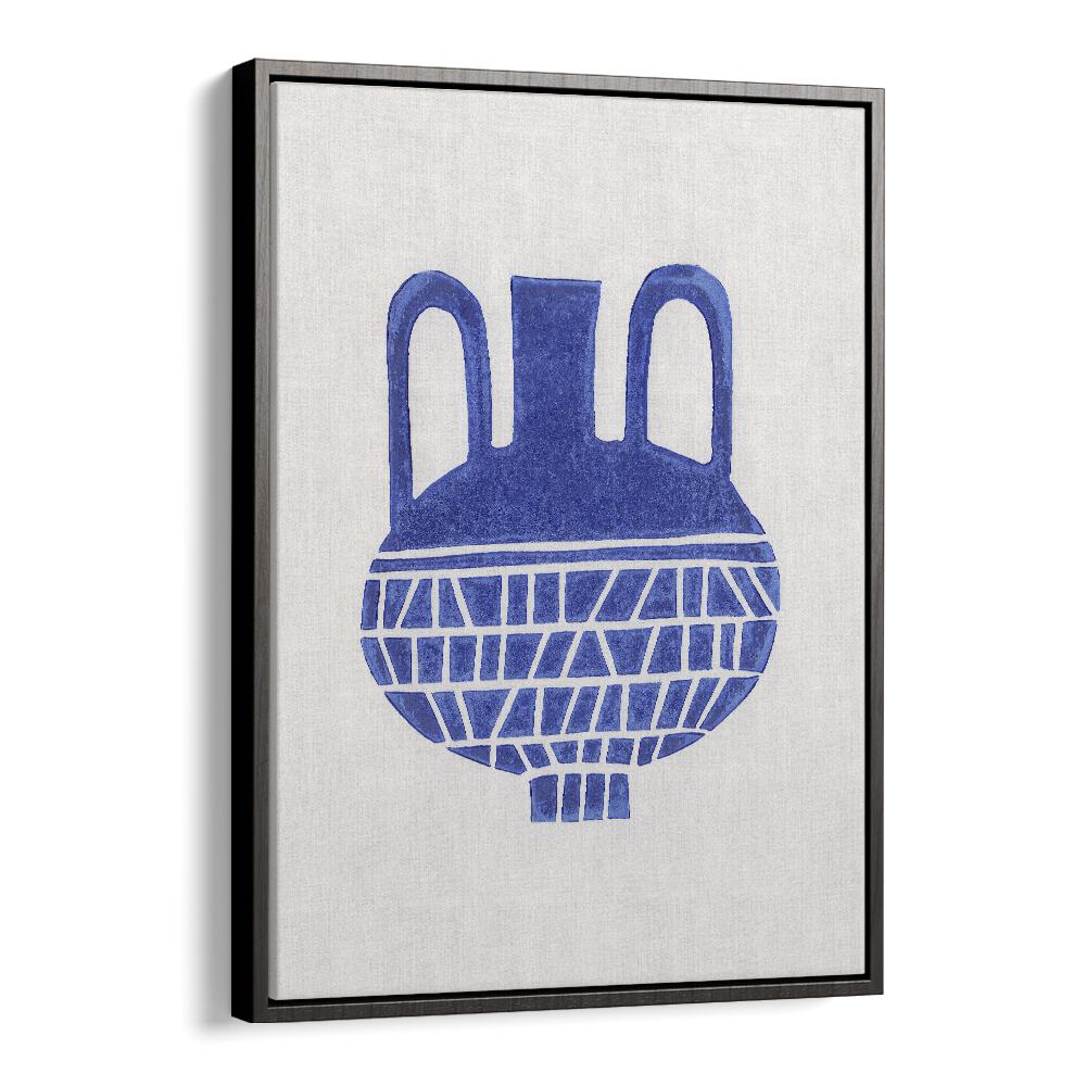 linocut vase VI by alisa galitsyna geometric art prints geometric paintings in Black Floater Frame