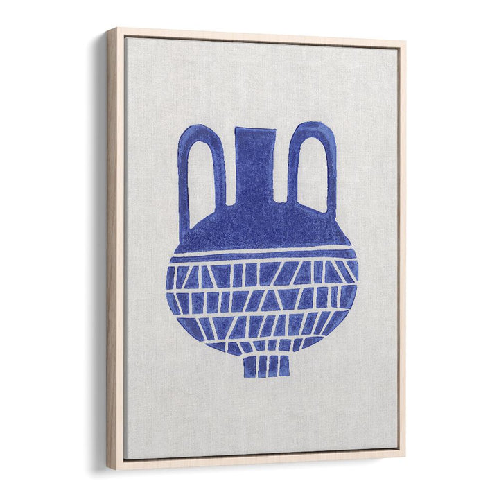 linocut vase VI by alisa galitsyna geometric art prints geometric paintings in Oak Wood Floater Frame