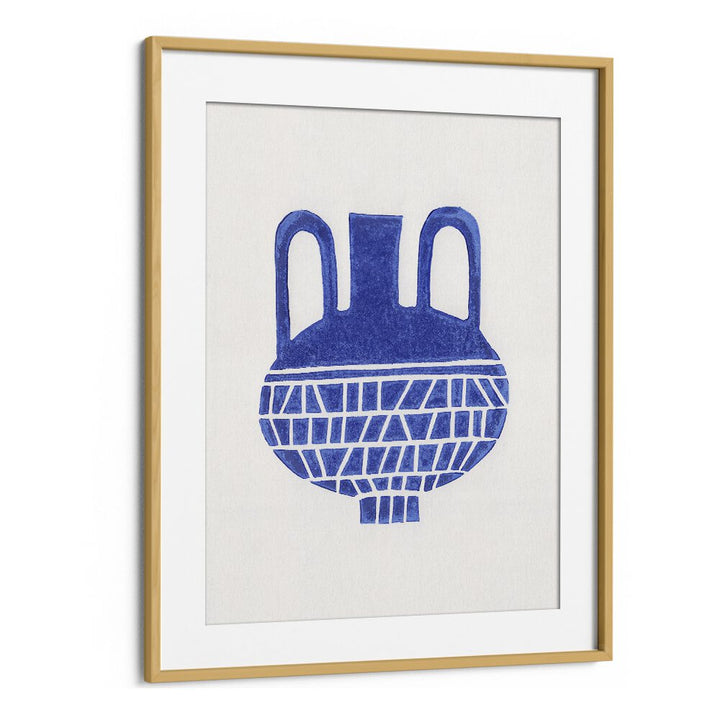 linocut vase VI by alisa galitsyna geometric art prints geometric paintings in Oak Wood Frame With Mount