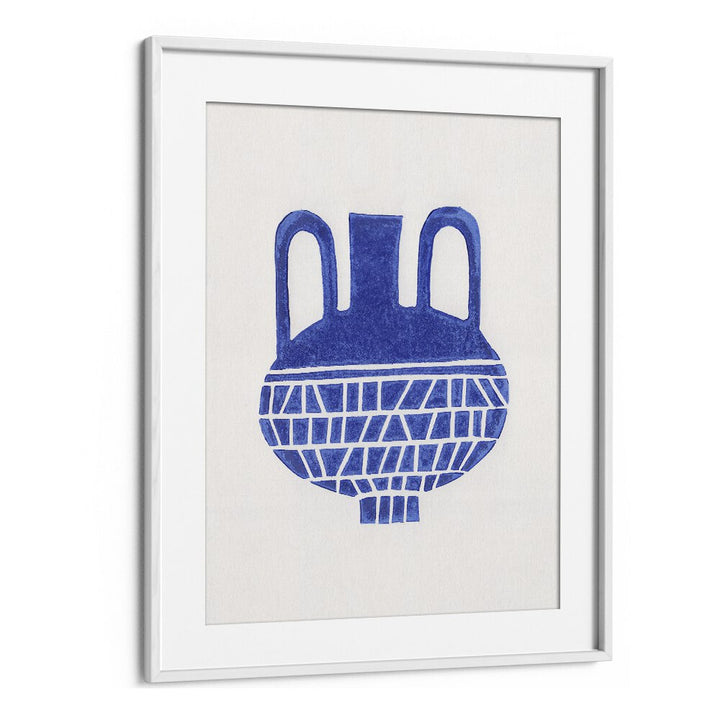 linocut vase VI by alisa galitsyna geometric art prints geometric paintings in White Frame With Mount