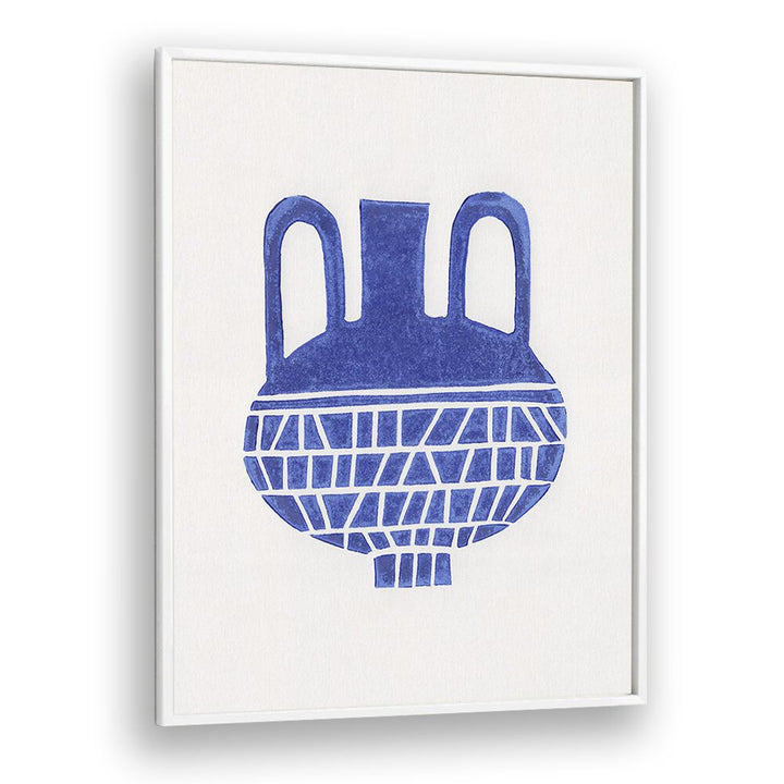 linocut vase VI by alisa galitsyna geometric art prints geometric paintings in White Plain Frame