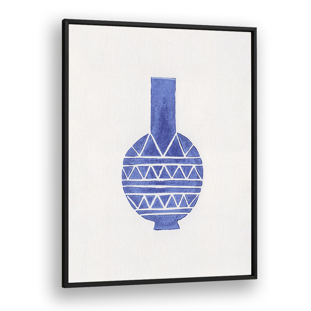 linocut vase VIII by alisa galitsyna geometric art prints geometric paintings in Black Plain Frame