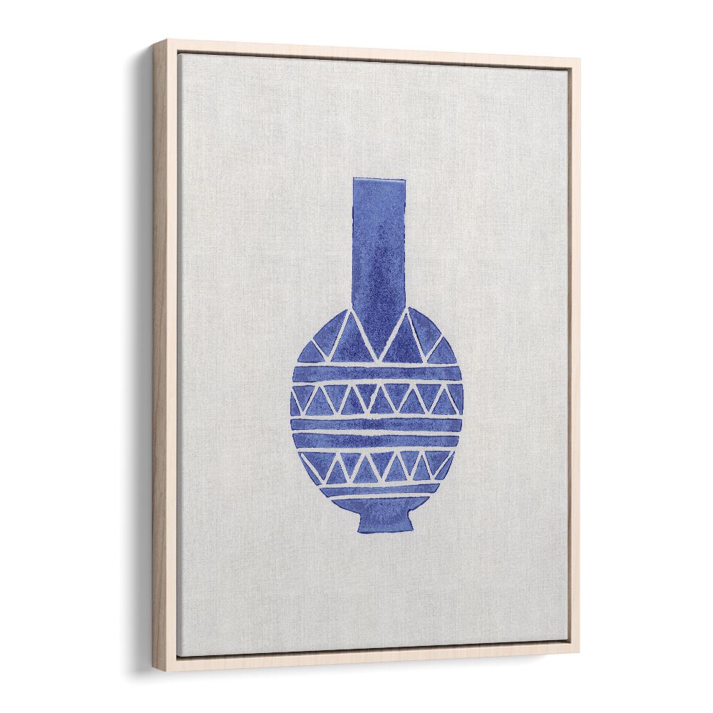 linocut vase VIII by alisa galitsyna geometric art prints geometric paintings in Oak Wood Floater Frame