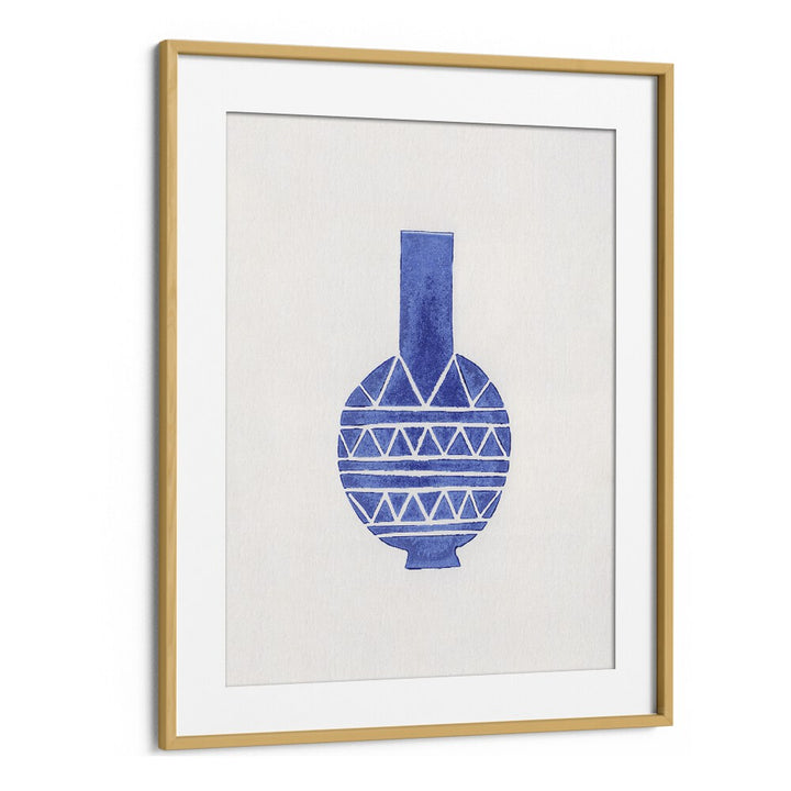 linocut vase VIII by alisa galitsyna geometric art prints geometric paintings in Oak Wood Frame With Mount