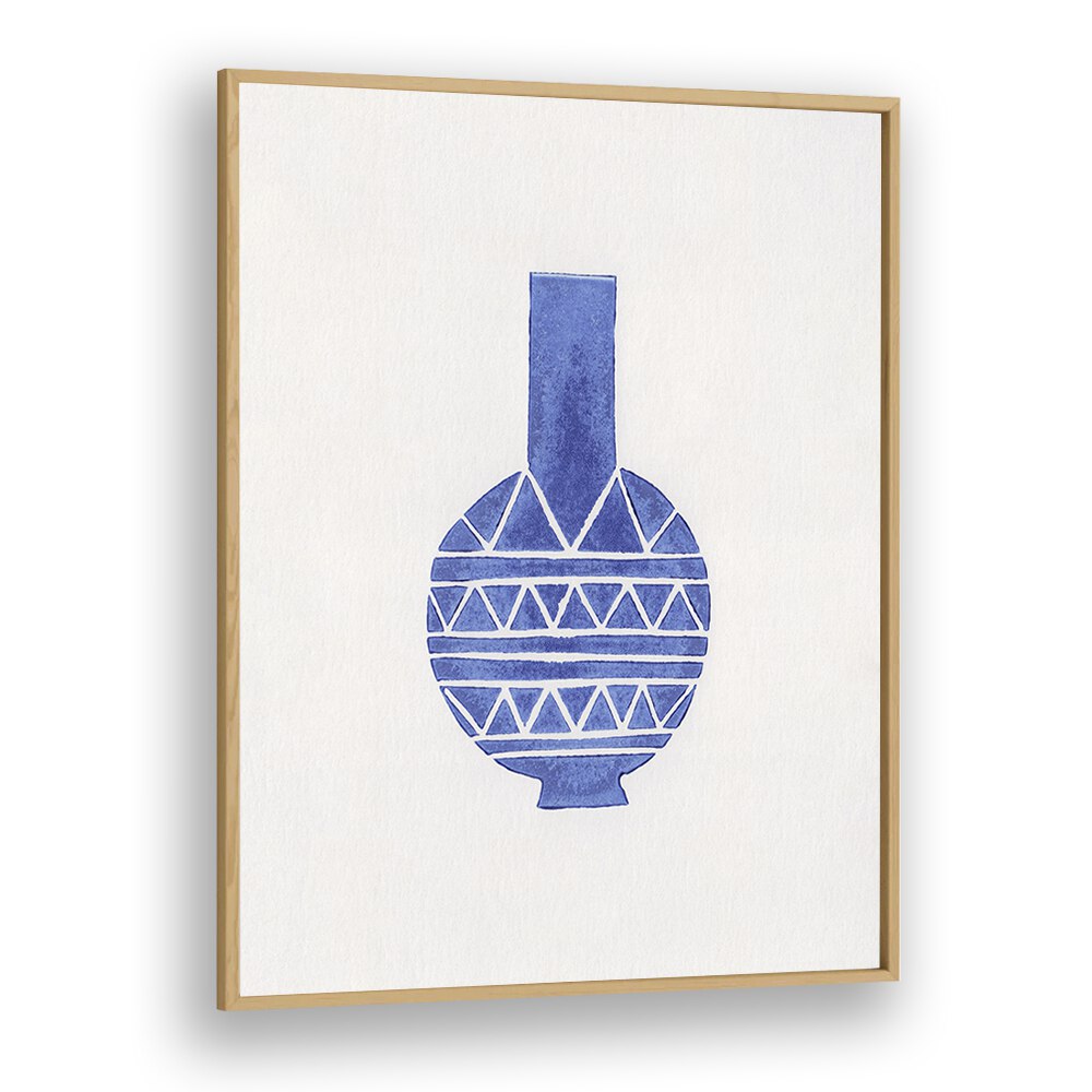 linocut vase VIII by alisa galitsyna geometric art prints geometric paintings in Oak Wood Plain Frame