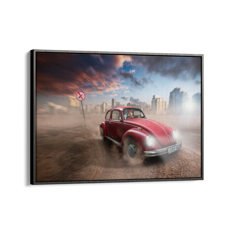 lipstic crimes car poster in Black Floater Frame