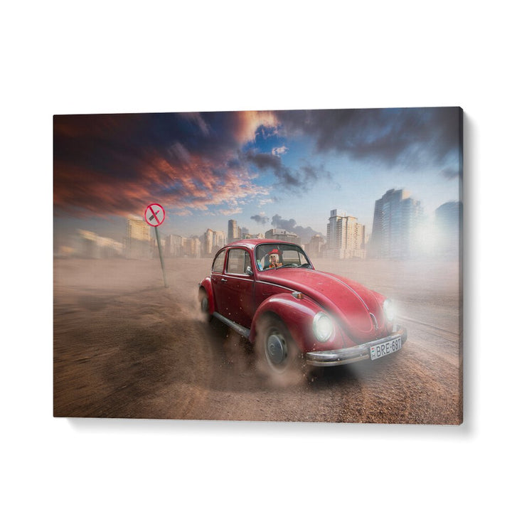 lipstic crimes car poster in Gallery Wrap