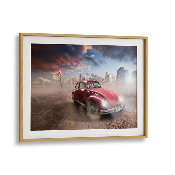 lipstic crimes car poster in Oak Wood Frame With Mount