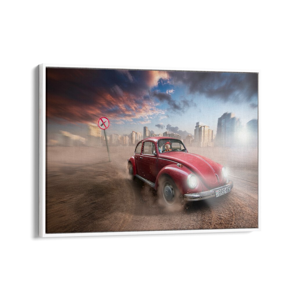 lipstic crimes car poster in White Floater Frame