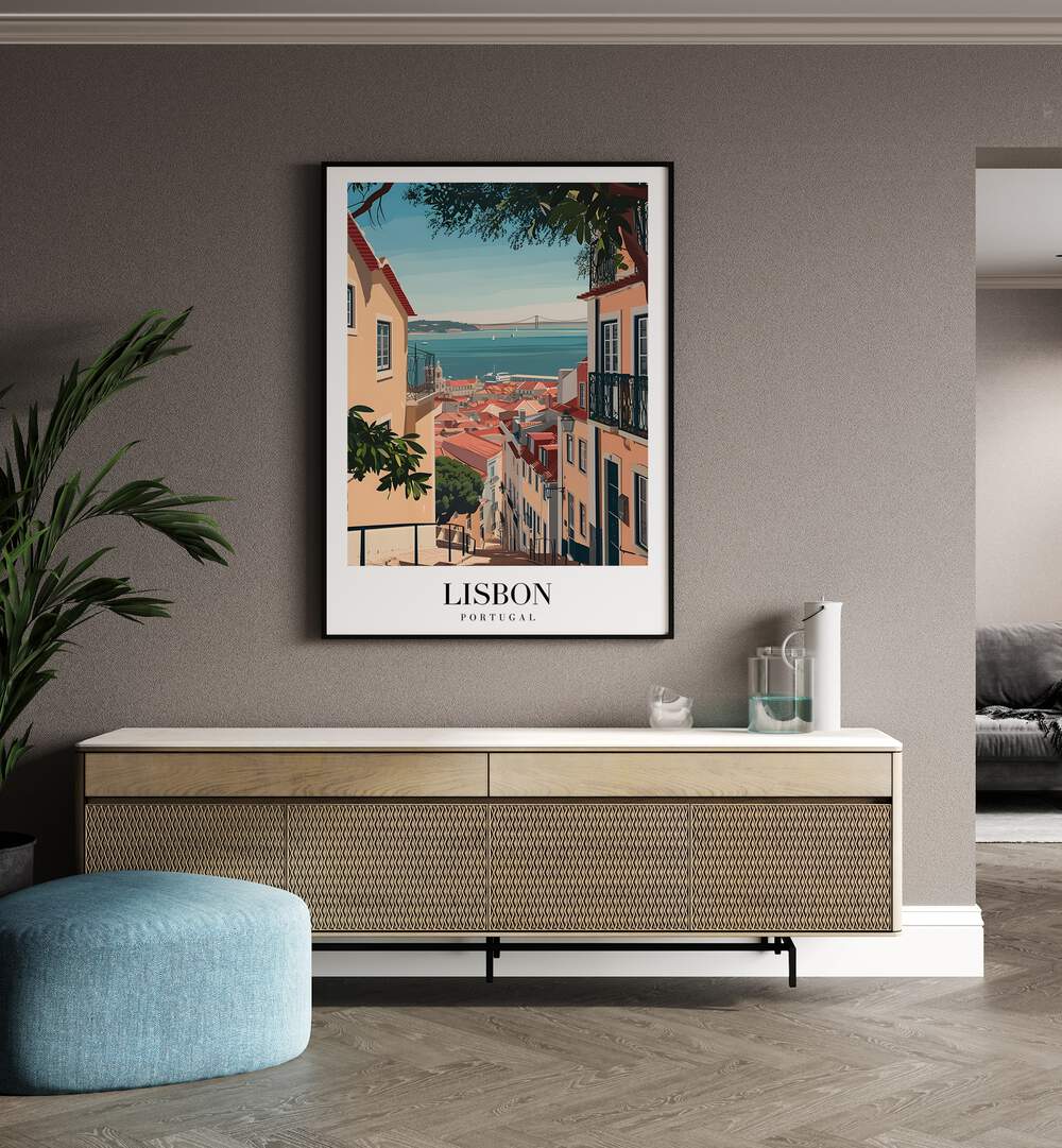 lisbon-portugal I travel posters Artwork IV placed on a Wall 