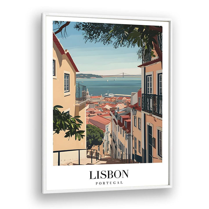 lisbon-portugal I travel posters in White Plain Frame