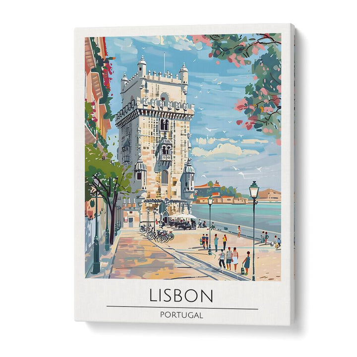 lisbon-portugal travel posters in Gallery Wrap