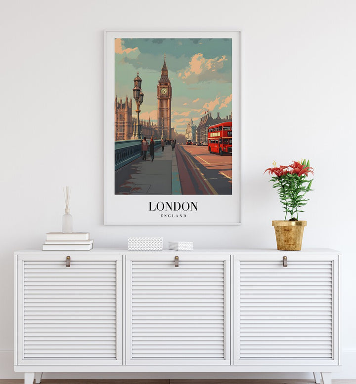 london dreams II travel posters Artwork IV placed on a Wall 